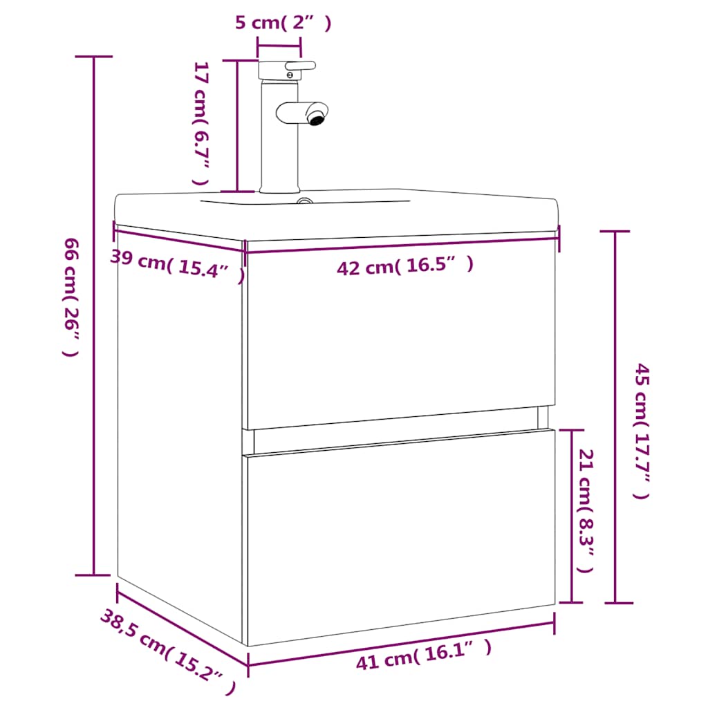 Meuble lavabo avec bassin intégré Sonoma gris Bois d'ingénierie - XIOS