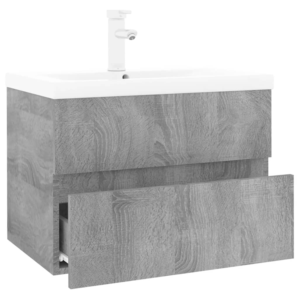 Meuble lavabo avec bassin intégré Sonoma gris Bois d'ingénierie - XIOS