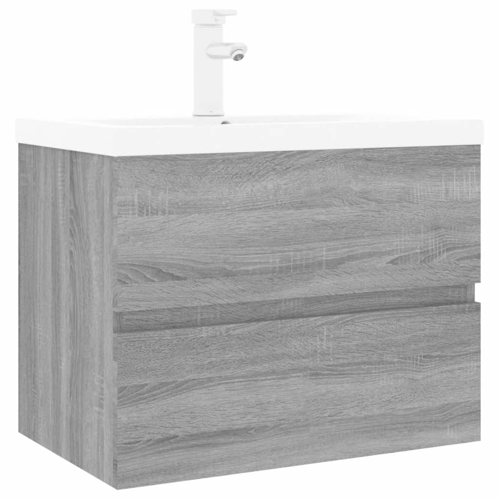 Meuble lavabo avec bassin intégré Sonoma gris Bois d'ingénierie - XIOS