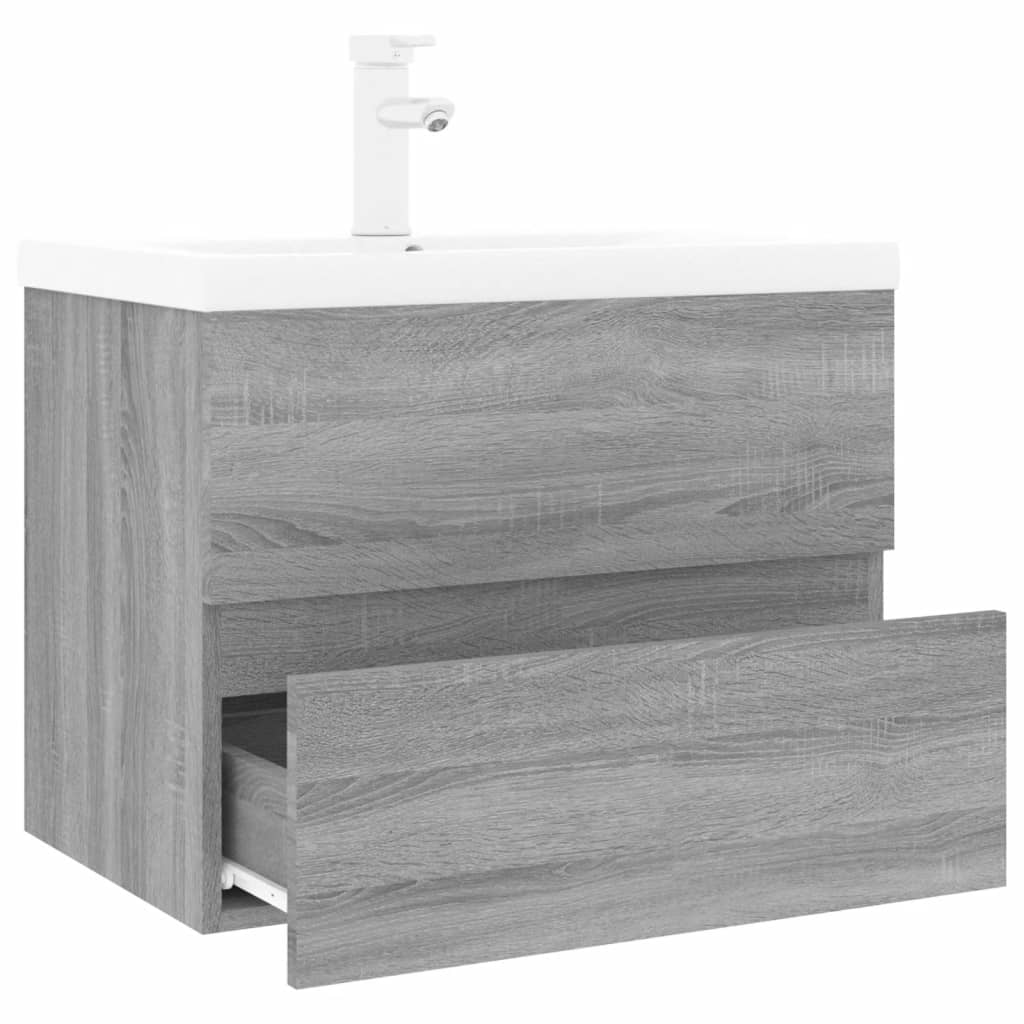 Meuble lavabo avec bassin intégré Sonoma gris Bois d'ingénierie - XIOS