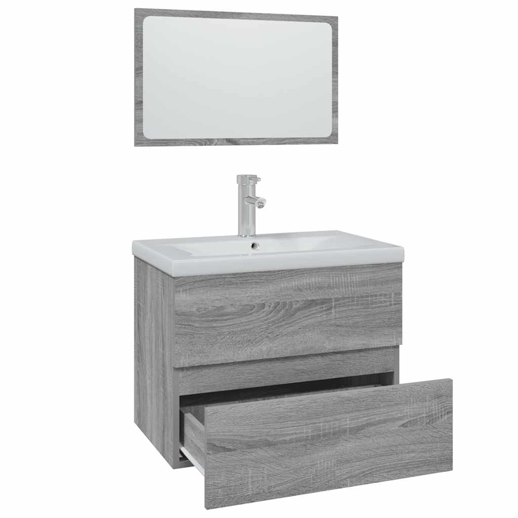 Meubles de salle de bain Sonoma gris Bois d'ingénierie