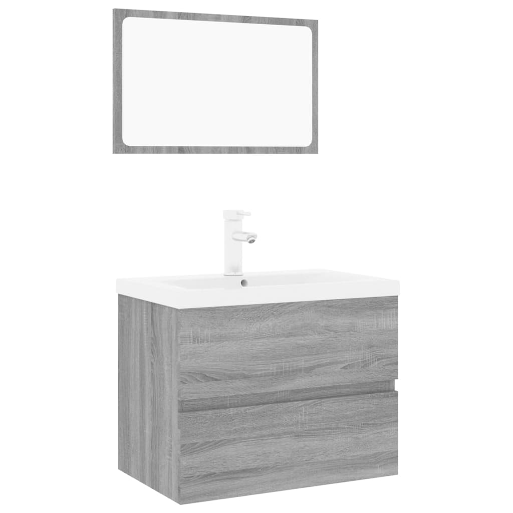 Meubles de salle de bain Sonoma gris Bois d'ingénierie
