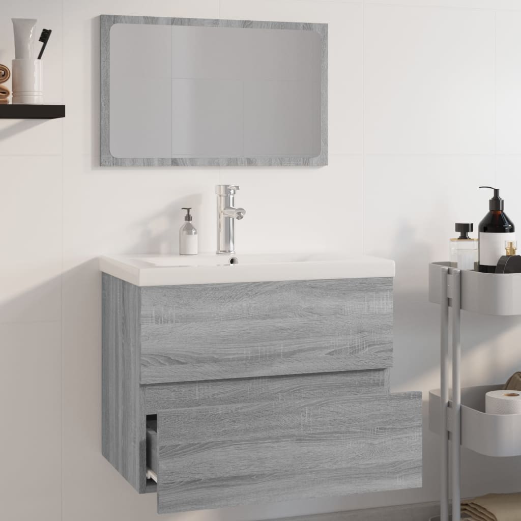 Meubles de salle de bain Sonoma gris Bois d'ingénierie
