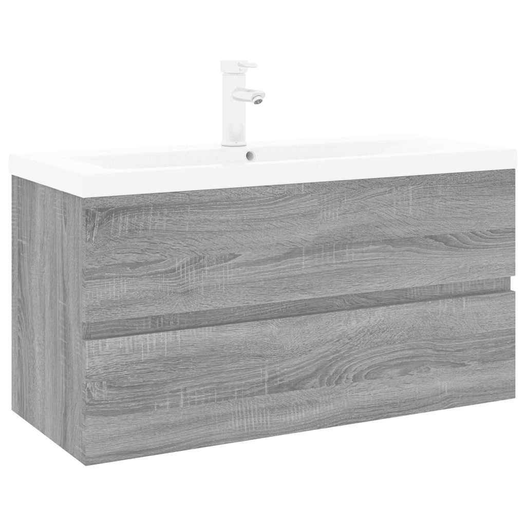 Meuble lavabo avec bassin intégré Sonoma gris Bois d'ingénierie - XIOS