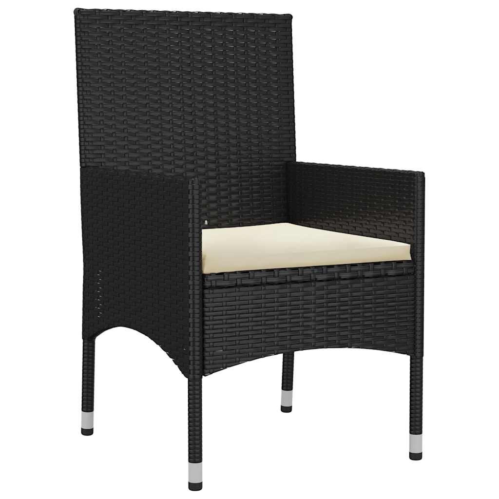 Salon de jardin 6 pcs avec coussins Noir Résine tressée