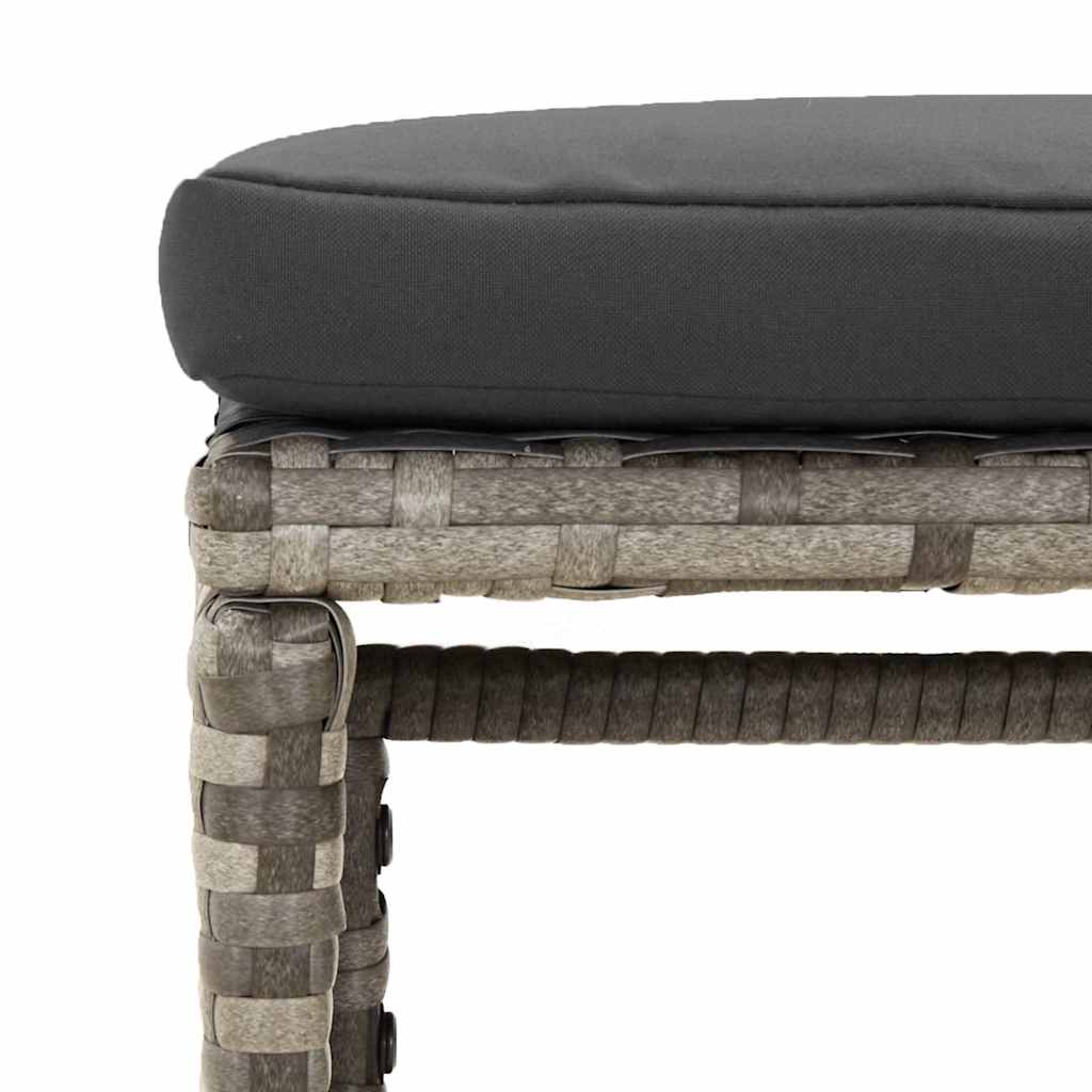 Salon de jardin 6 pcs avec coussins Gris Résine tressée