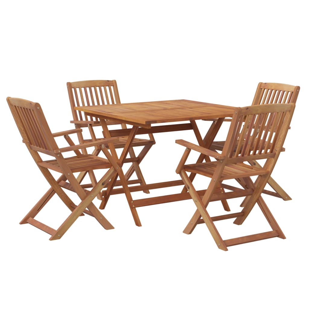 Ensemble à manger de jardin 5 pcs Bois d'acacia solide