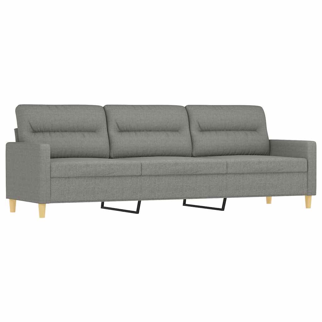 Canapé 3 places et oreillers et coussins Gris foncé 210cm Tissu