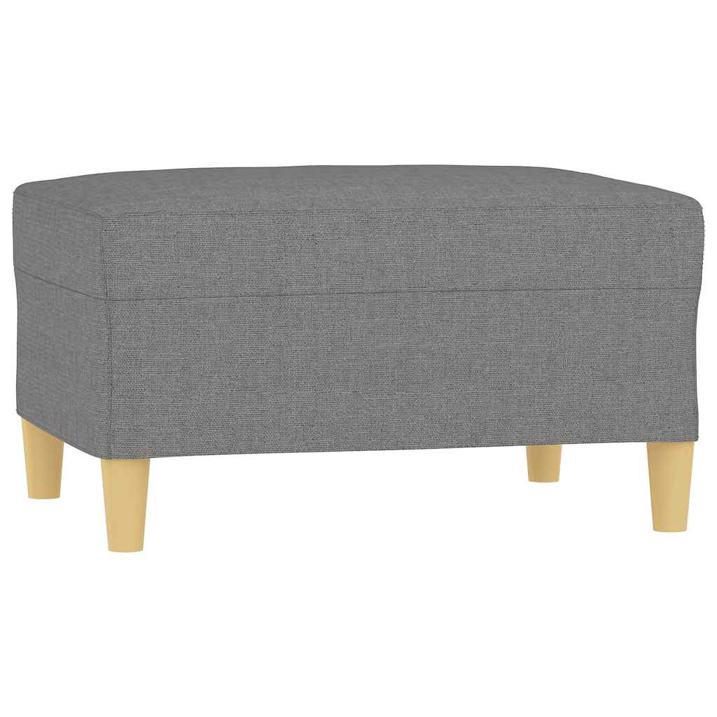 Canapé à 3 places avec repose-pieds Gris foncé 210 cm Tissu