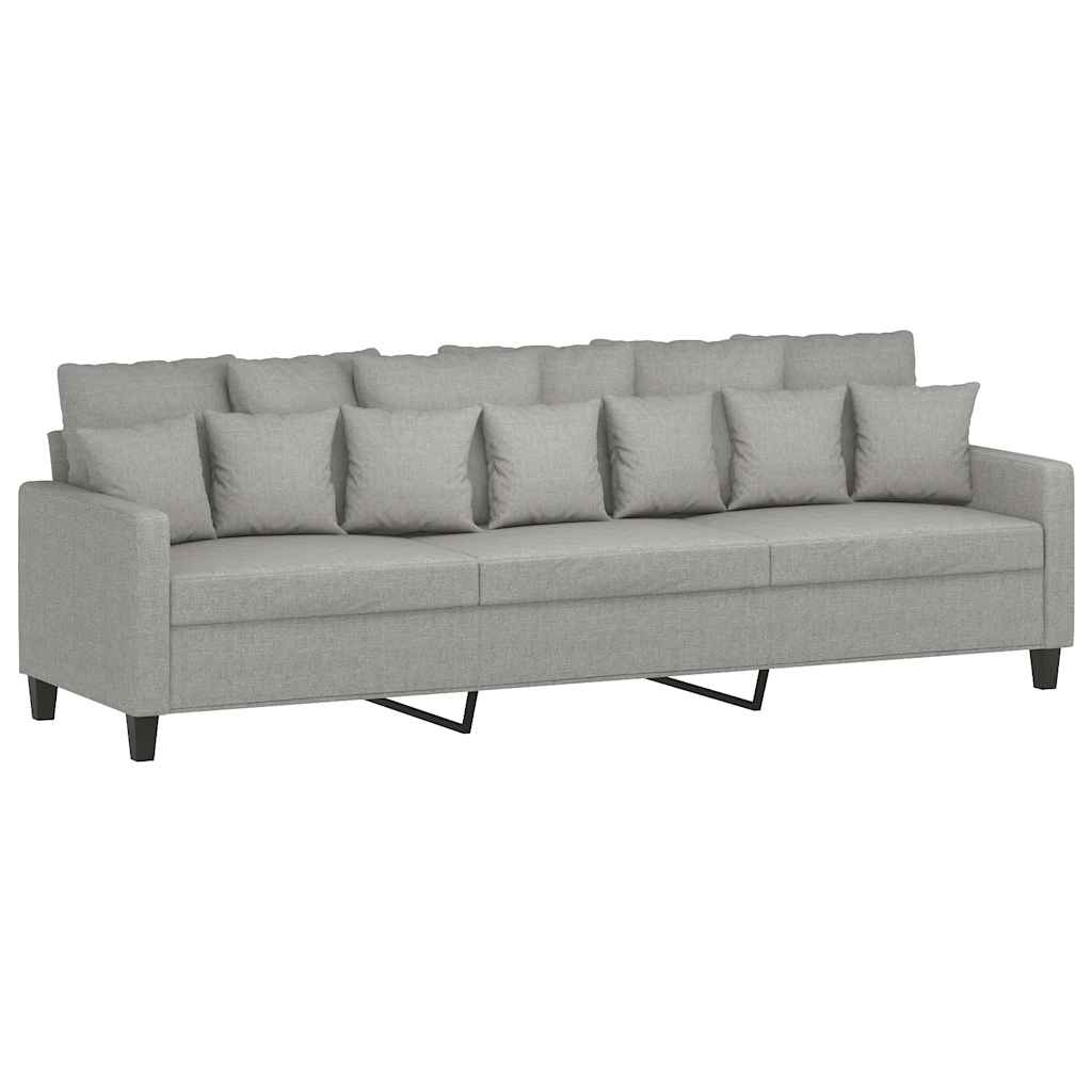 Canapé à 3 places avec repose-pieds Gris clair 210 cm Tissu - XIOS