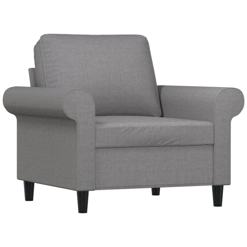 Fauteuil avec repose-pied Gris clair 60 cm Tissu - XIOS