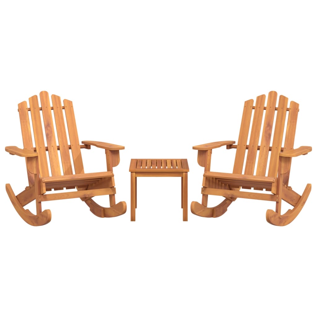 Ensemble de salon de jardin Adirondack 3 pcs bois acacia solide