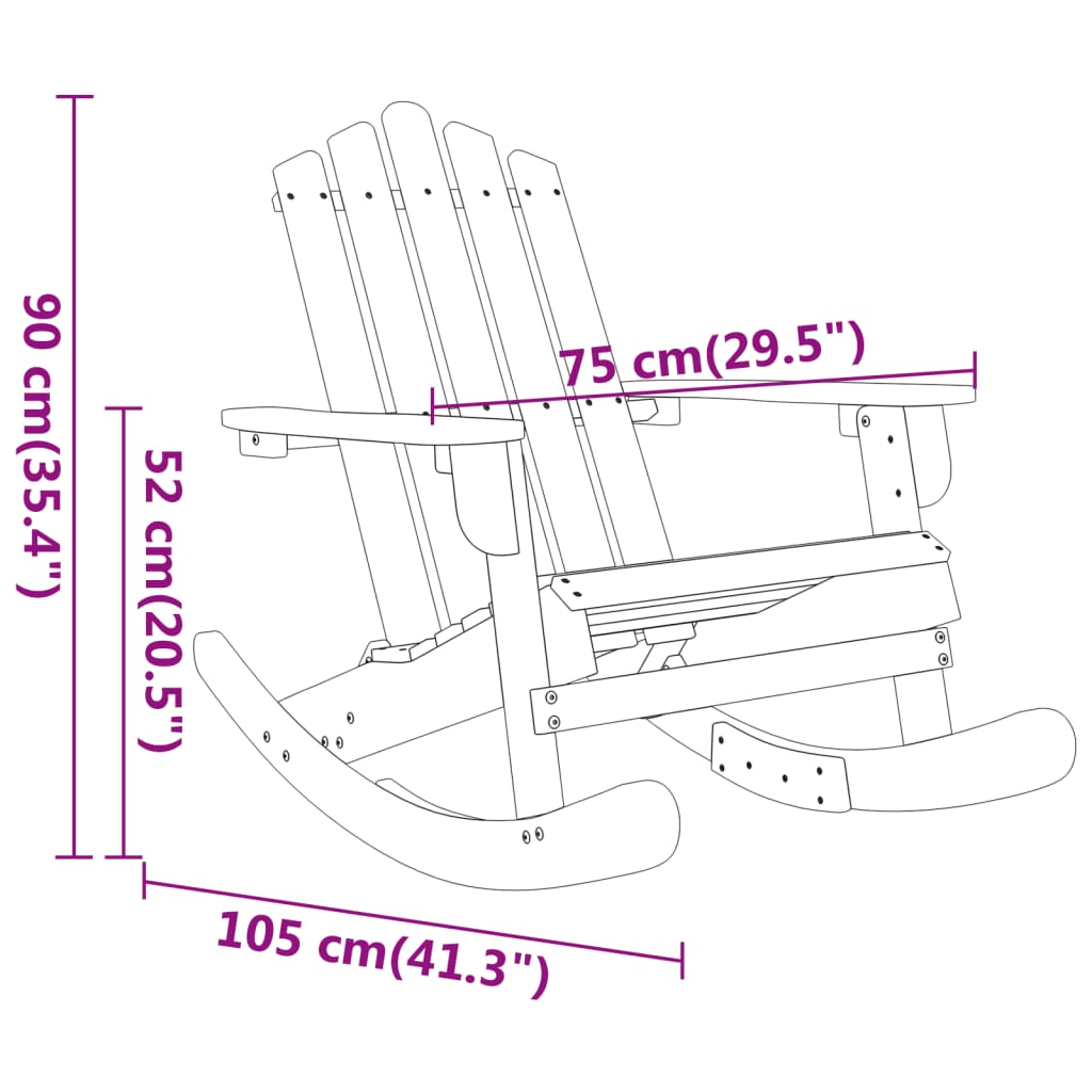 Ensemble de salon de jardin Adirondack 3 pcs bois acacia solide