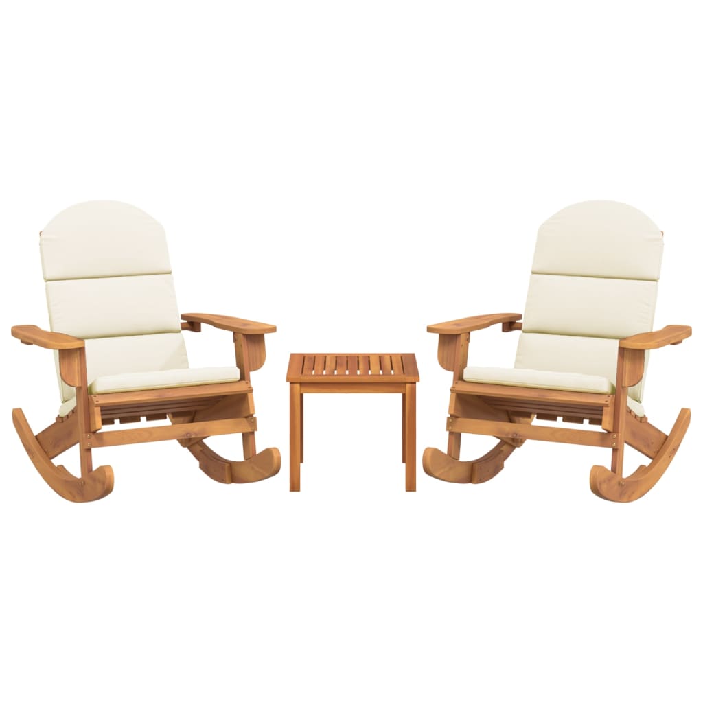 Ensemble de salon de jardin Adirondack 3 pcs bois acacia solide
