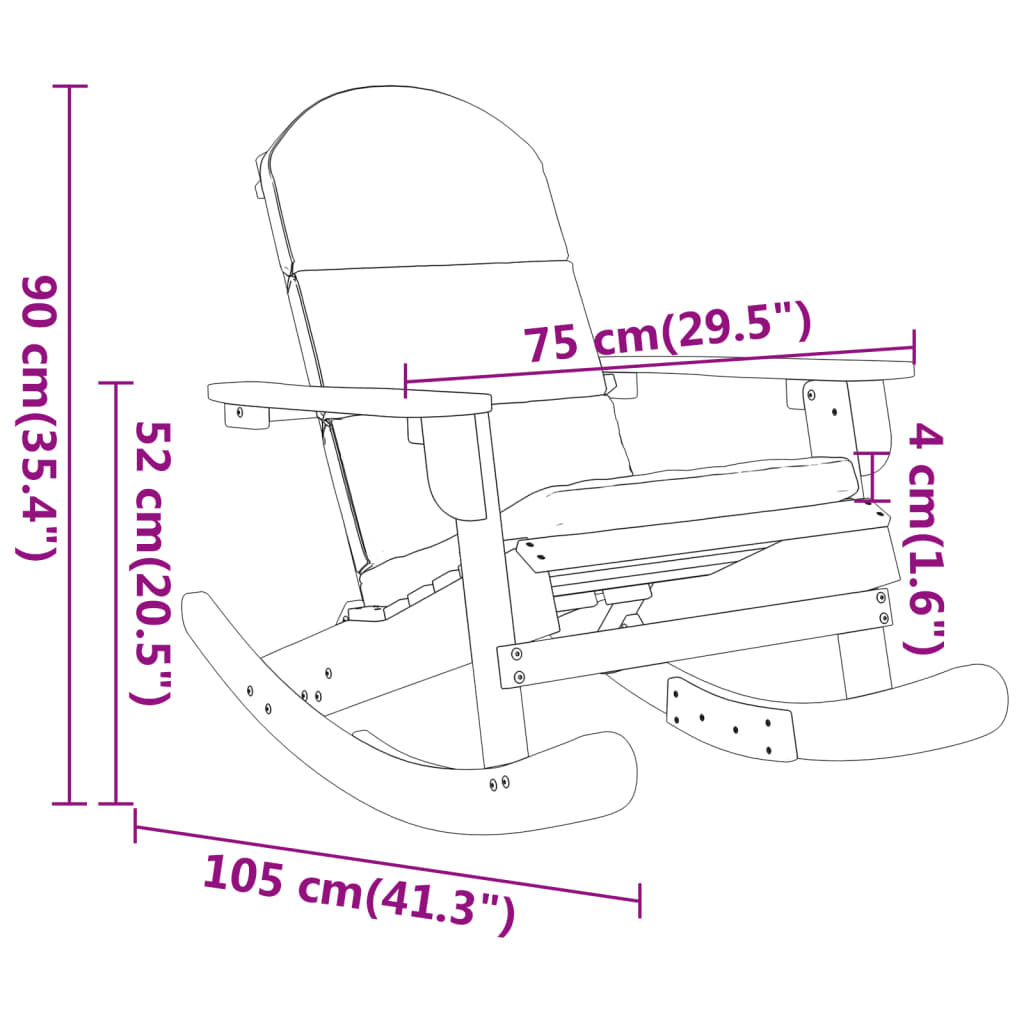 Ensemble de salon de jardin Adirondack 3 pcs bois acacia solide