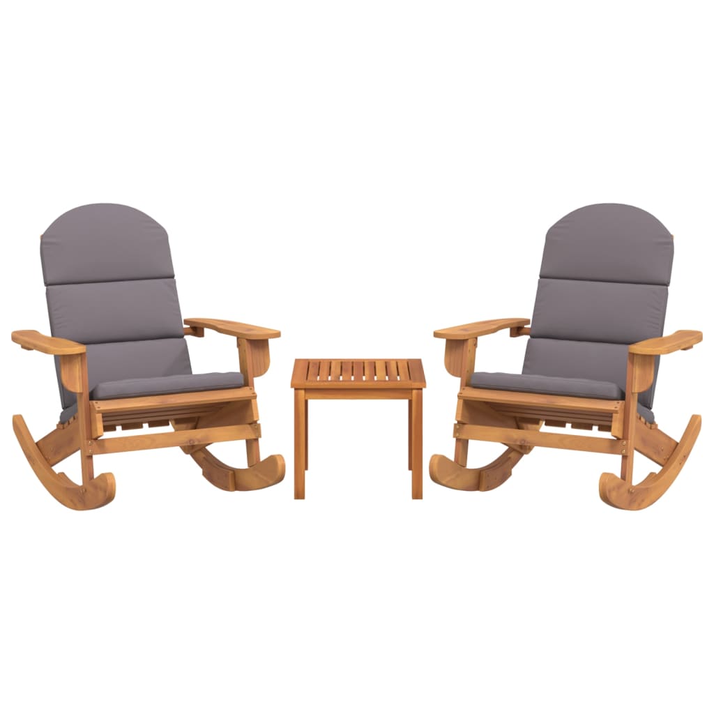 Ensemble de salon de jardin Adirondack 3 pcs bois acacia solide