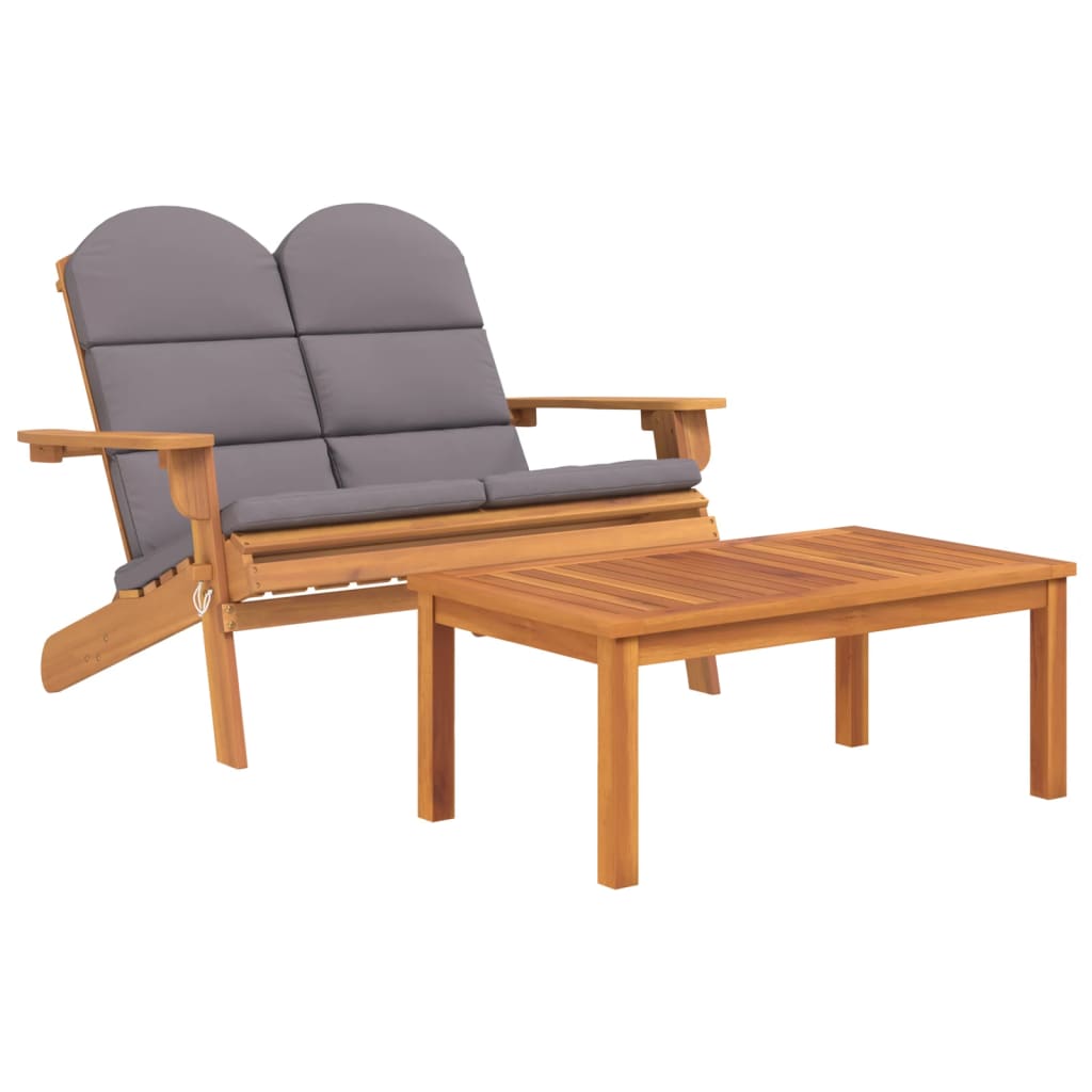 Ensemble de salon de jardin Adirondack 3 pcs bois acacia solide