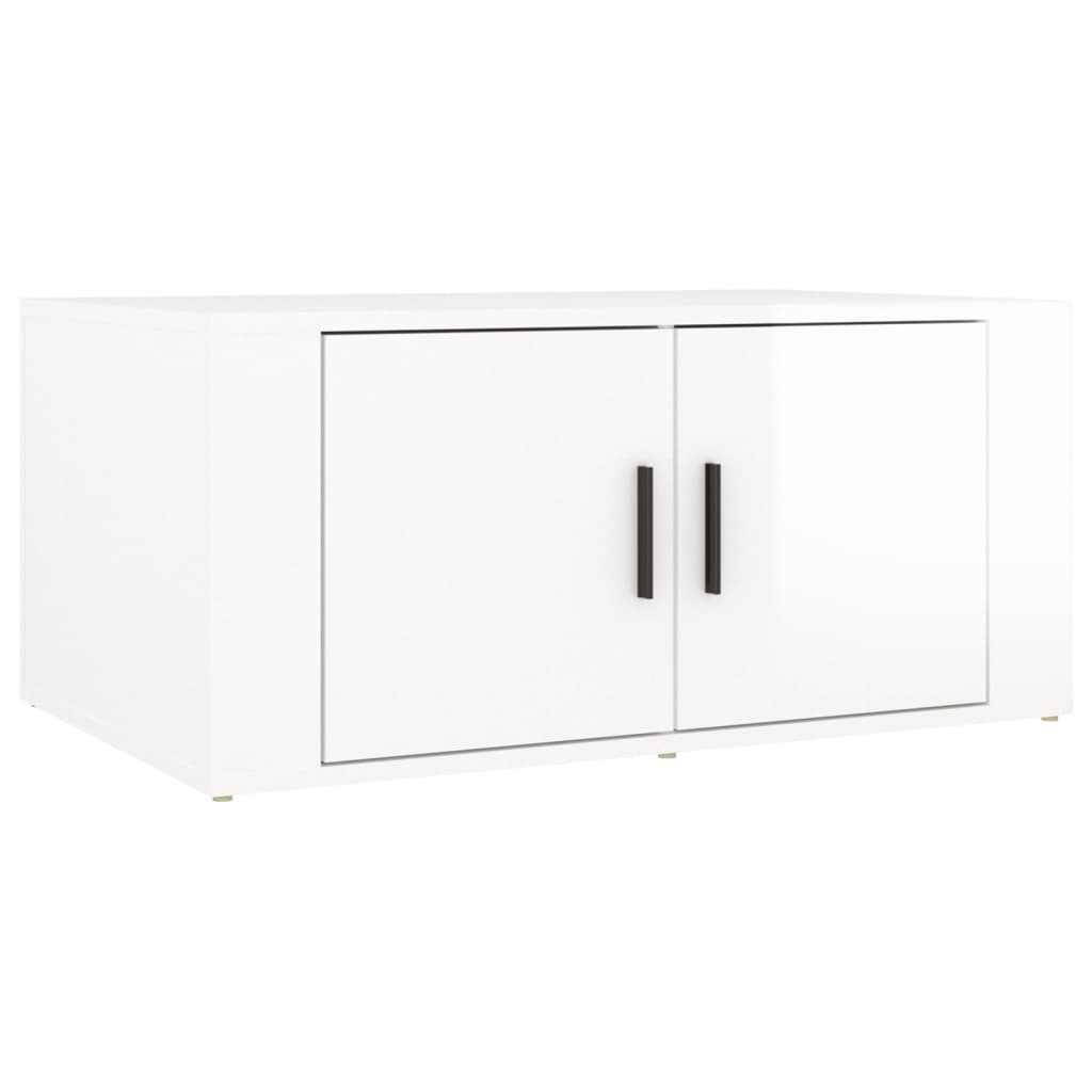 Table basse Blanc brillant 80x50x36 cm Bois d'ingénierie - XIOS