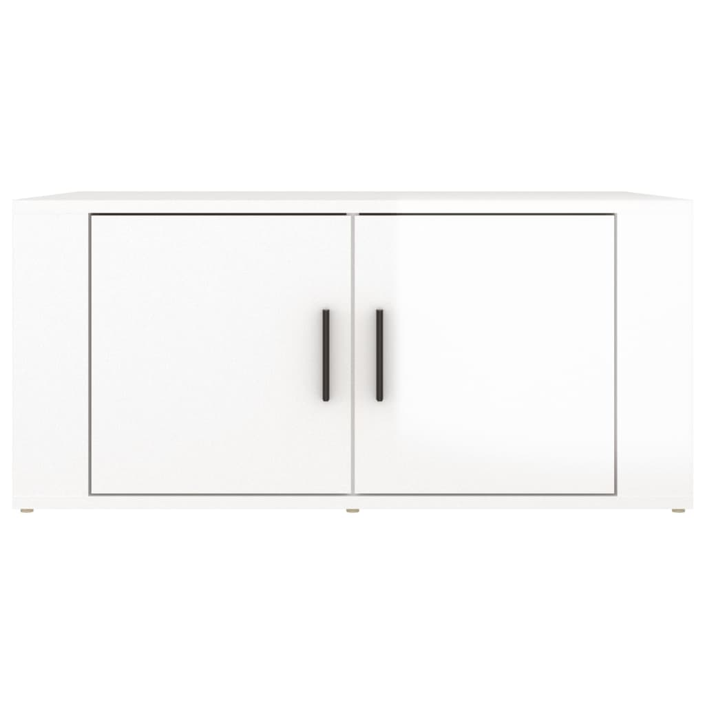 Table basse Blanc brillant 80x50x36 cm Bois d'ingénierie - XIOS