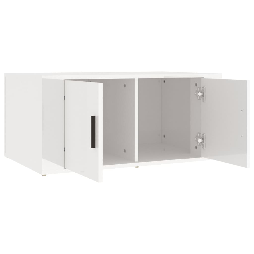 Table basse Blanc brillant 80x50x36 cm Bois d'ingénierie - XIOS