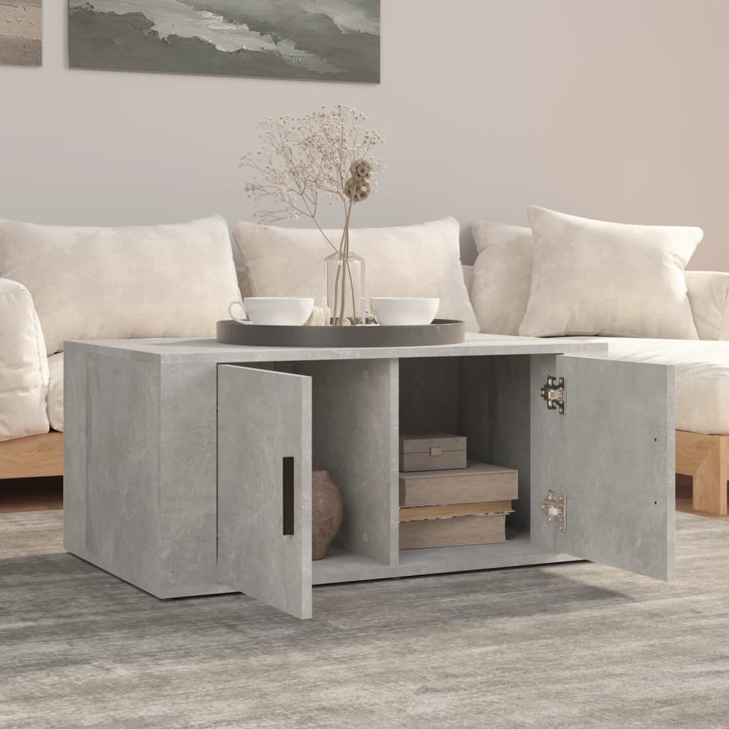 Table basse Gris béton 80x50x36 cm Bois d'ingénierie - XIOS
