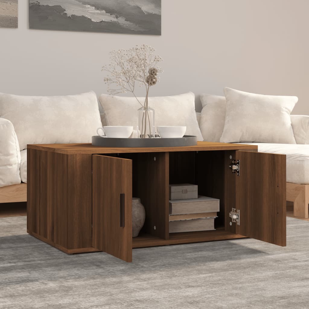 Table basse Chêne marron 80x50x36 cm Bois d'ingénierie - XIOS