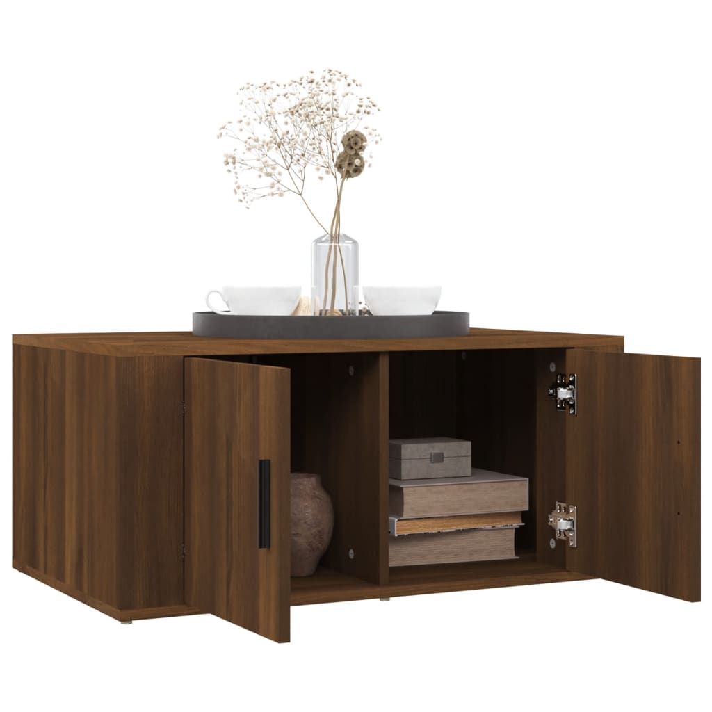 Table basse Chêne marron 80x50x36 cm Bois d'ingénierie - XIOS