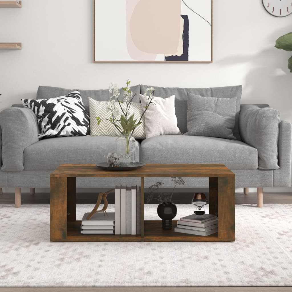 Table basse Chêne fumé 100x50x36 cm Bois d'ingénierie - XIOS