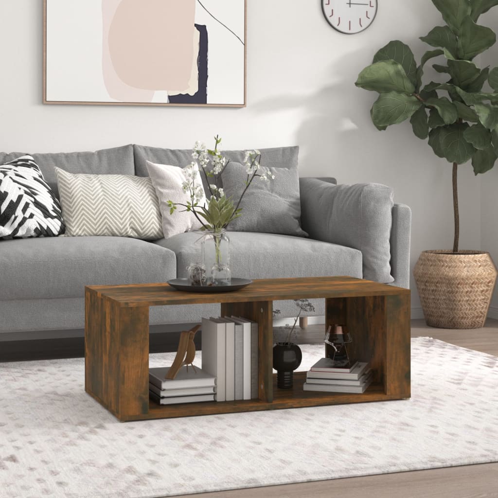 Table basse Chêne fumé 100x50x36 cm Bois d'ingénierie - XIOS