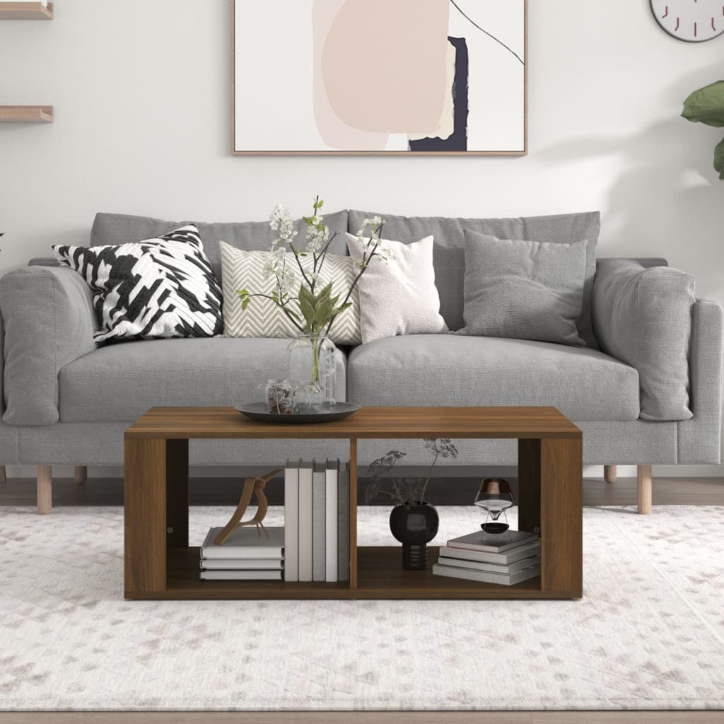 Table basse Chêne marron 100x50x36 cm Bois d'ingénierie - XIOS