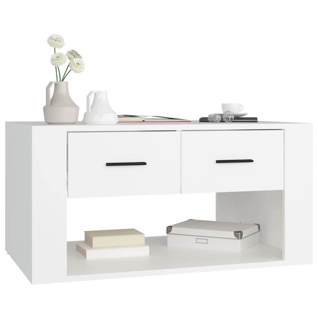 Table basse Blanc 80x50x40 cm Bois d'ingénierie - XIOS