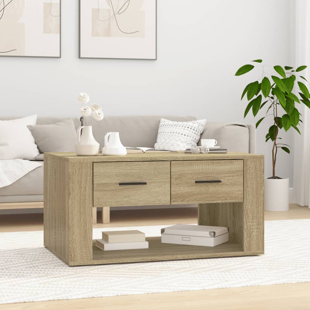 Table basse Chêne sonoma 80x50x40 cm Bois d'ingénierie - XIOS