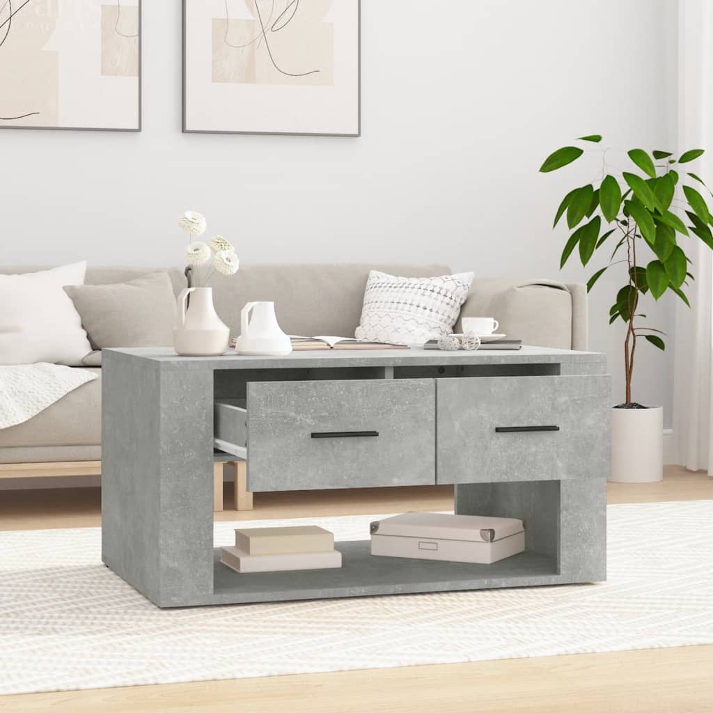 Table basse Gris béton 80x50x40 cm Bois d'ingénierie - XIOS