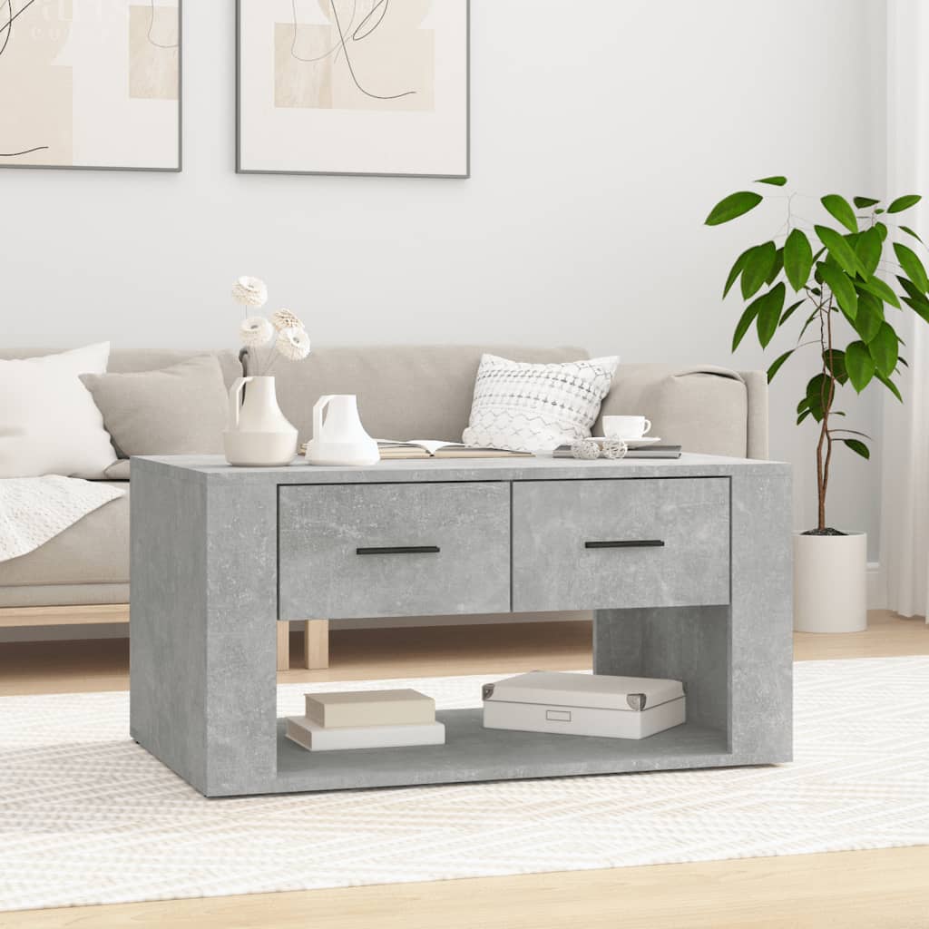 Table basse Gris béton 80x50x40 cm Bois d'ingénierie - XIOS