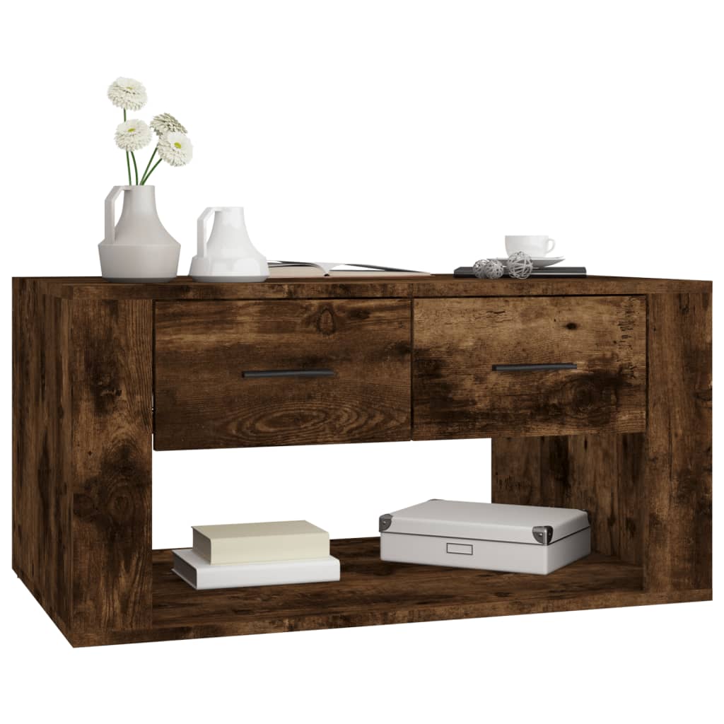Table basse Chêne fumé 80x50x40 cm Bois d'ingénierie - XIOS