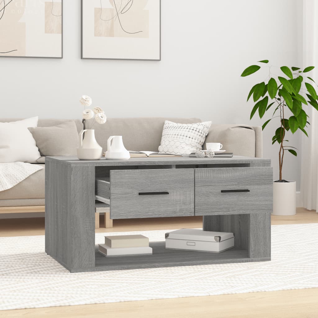 Table basse Sonoma gris 80x50x40 cm Bois d'ingénierie - XIOS