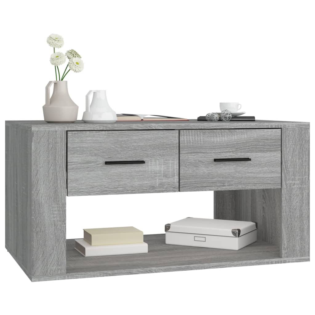 Table basse Sonoma gris 80x50x40 cm Bois d'ingénierie - XIOS
