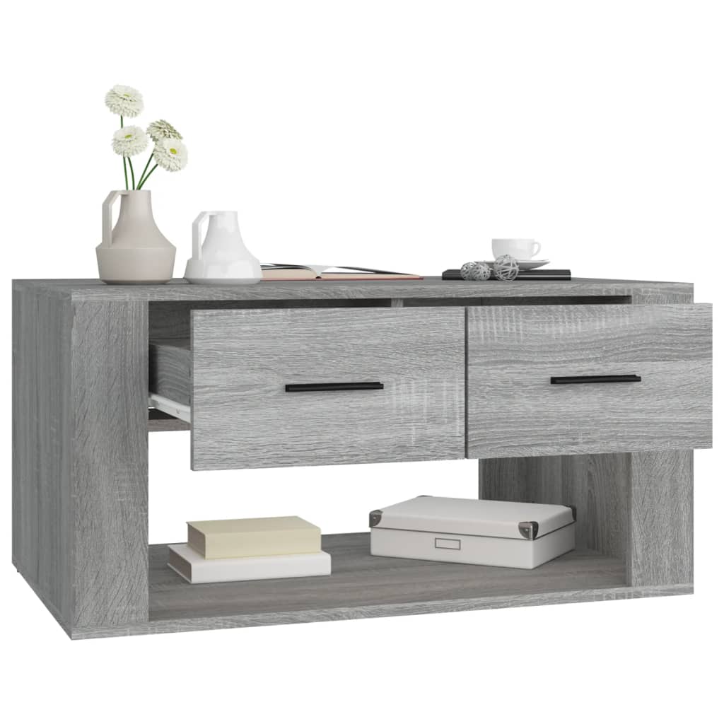 Table basse Sonoma gris 80x50x40 cm Bois d'ingénierie - XIOS