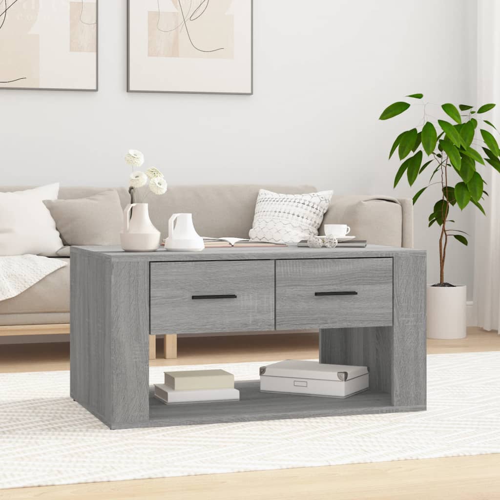 Table basse Sonoma gris 80x50x40 cm Bois d'ingénierie - XIOS