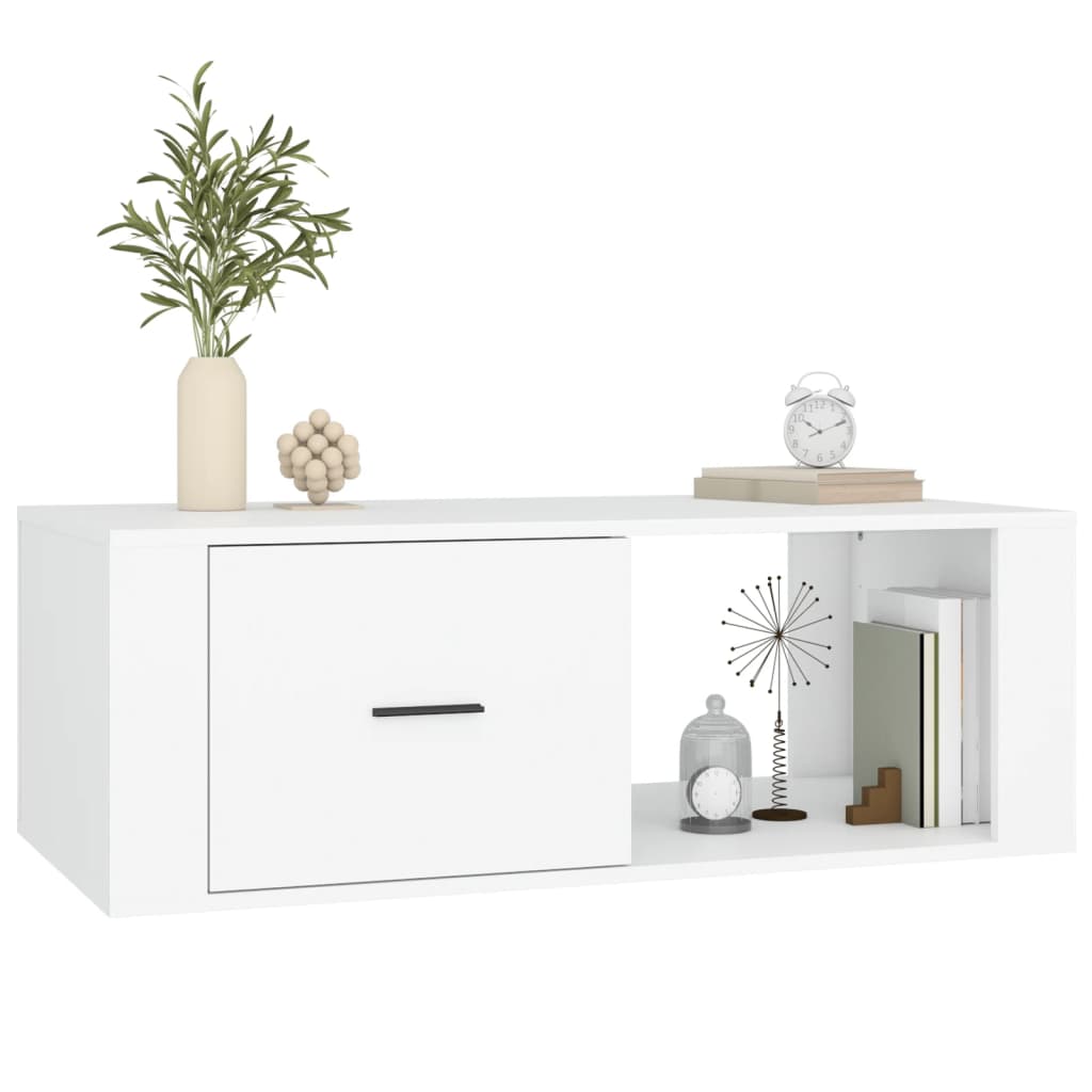 Table basse Blanc 100x50,5x35 cm Bois d'ingénierie - XIOS