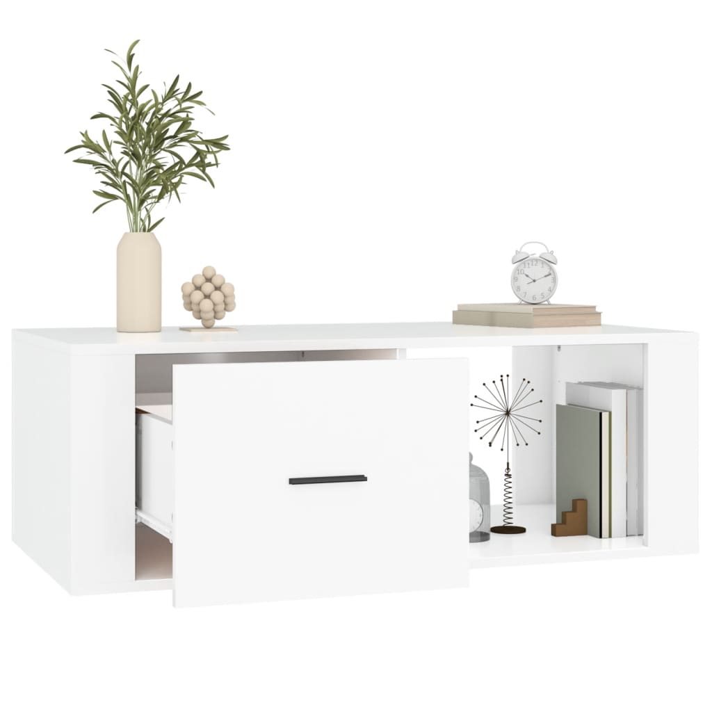 Table basse Blanc 100x50,5x35 cm Bois d'ingénierie - XIOS