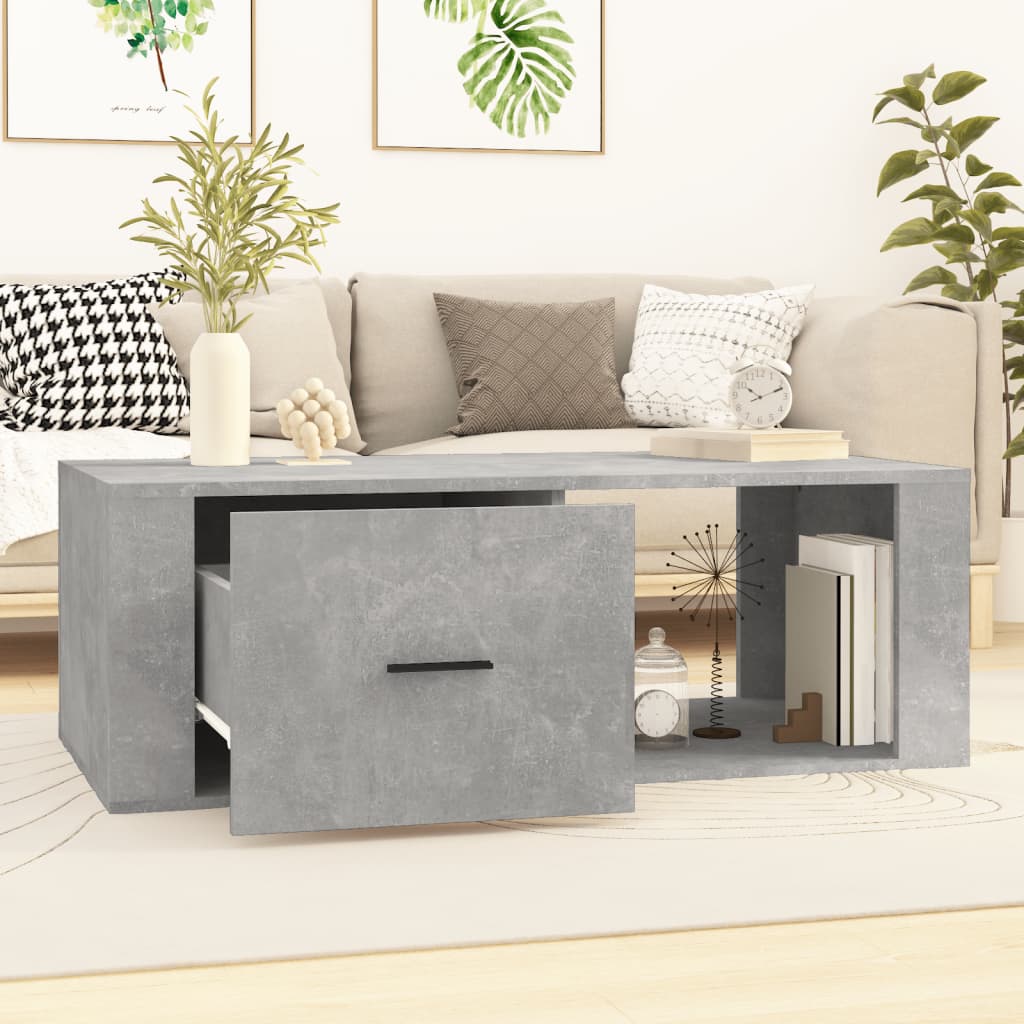 Table basse Gris béton 100x50,5x35 cm Bois d'ingénierie - XIOS