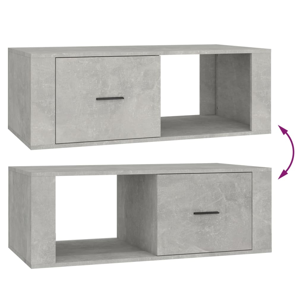 Table basse Gris béton 100x50,5x35 cm Bois d'ingénierie - XIOS