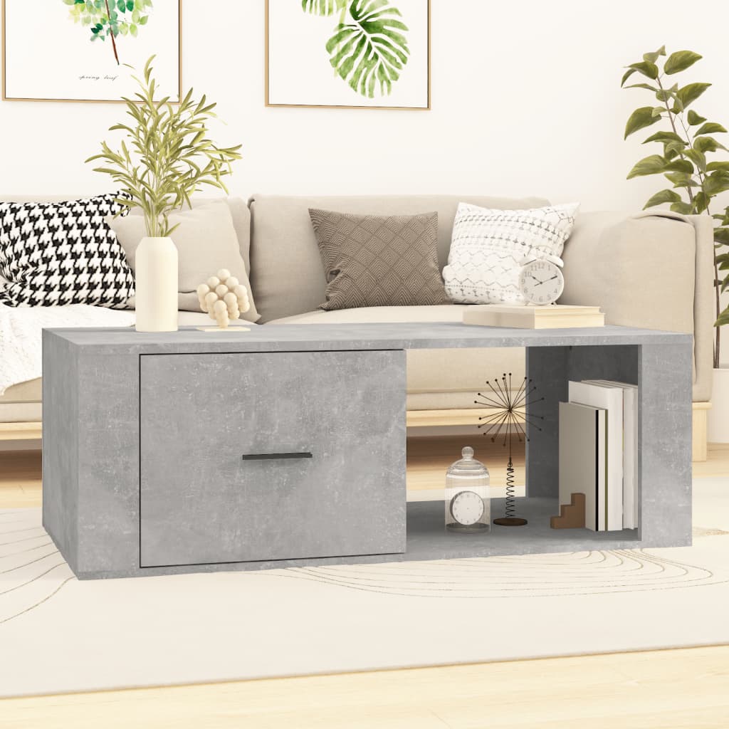 Table basse Gris béton 100x50,5x35 cm Bois d'ingénierie - XIOS