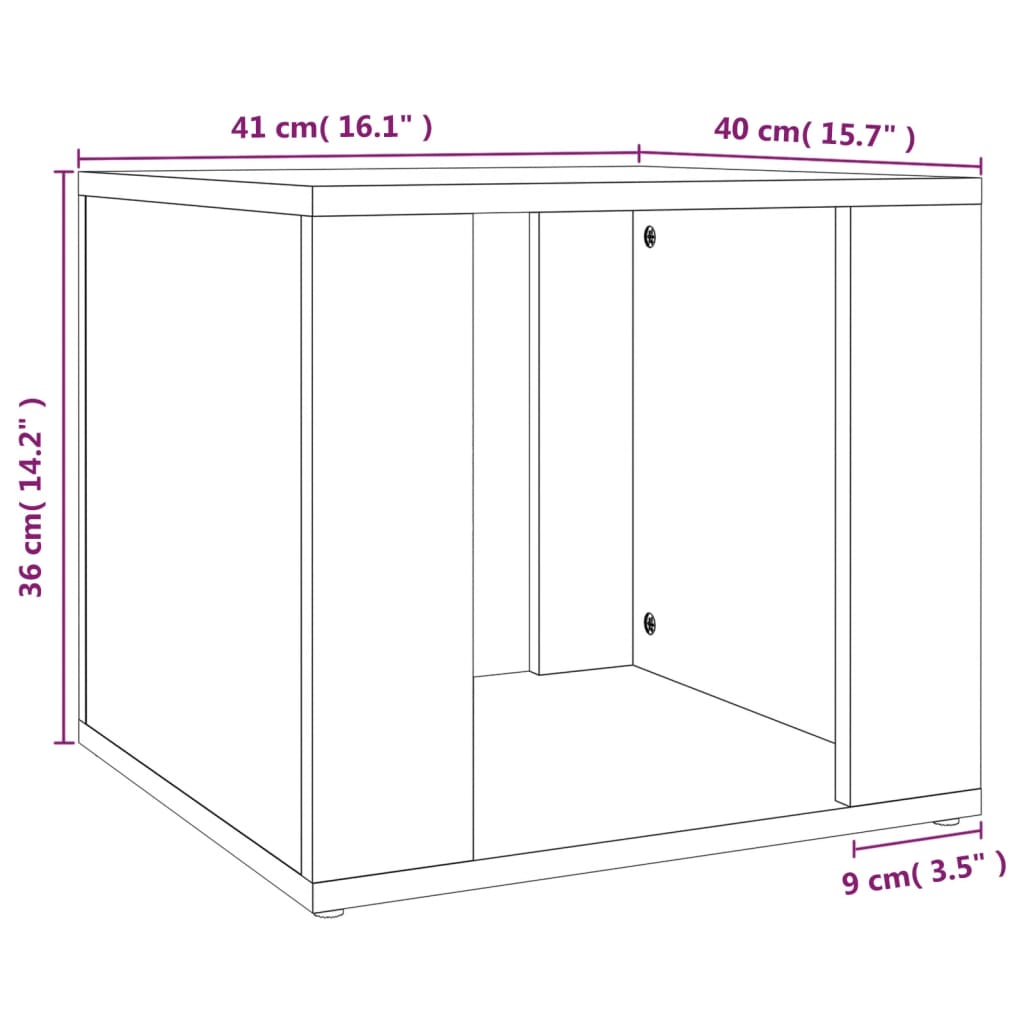 Table de chevet Gris béton 41x40x36 cm Bois d'ingénierie - XIOS