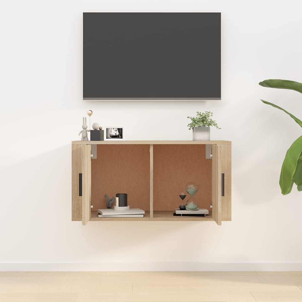 Meuble TV mural Chêne Sonoma 80x34,5x40 cm - XIOS