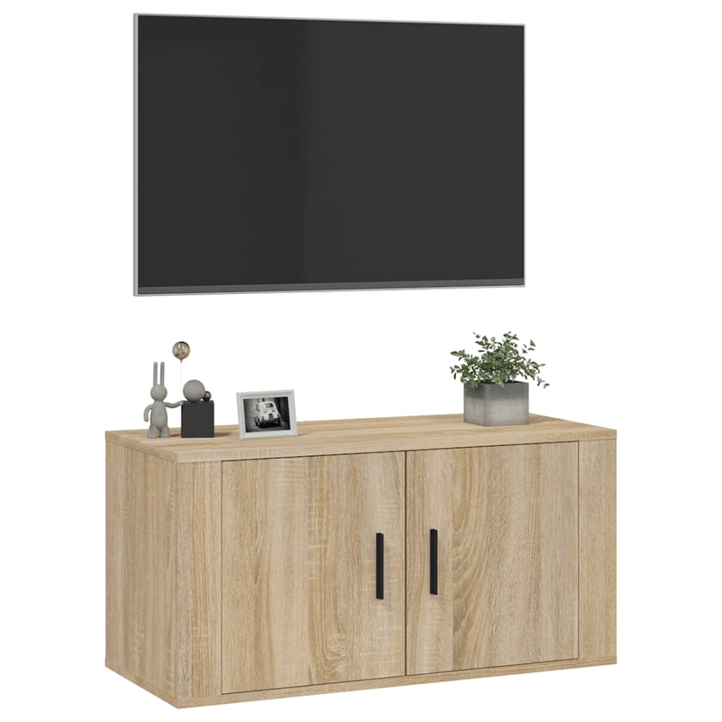 Meuble TV mural Chêne Sonoma 80x34,5x40 cm - XIOS