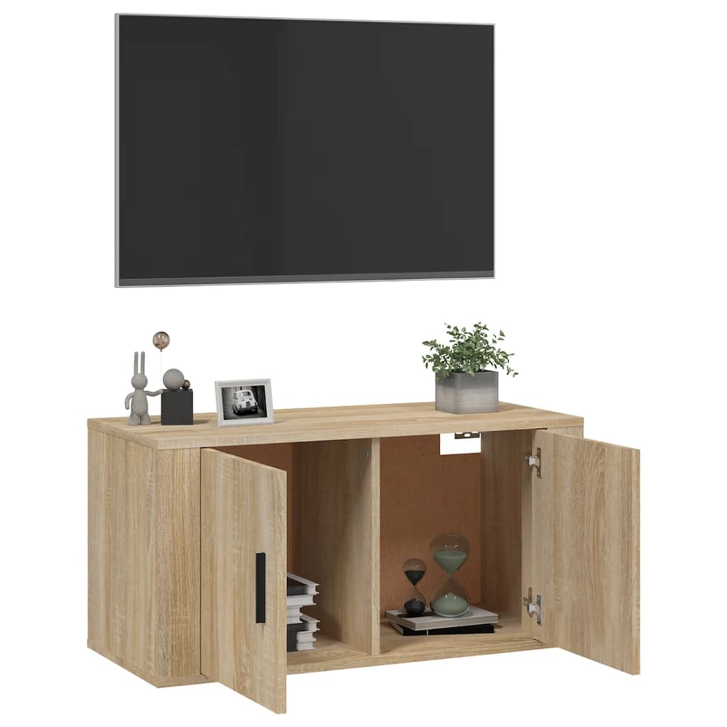 Meuble TV mural Chêne Sonoma 80x34,5x40 cm - XIOS
