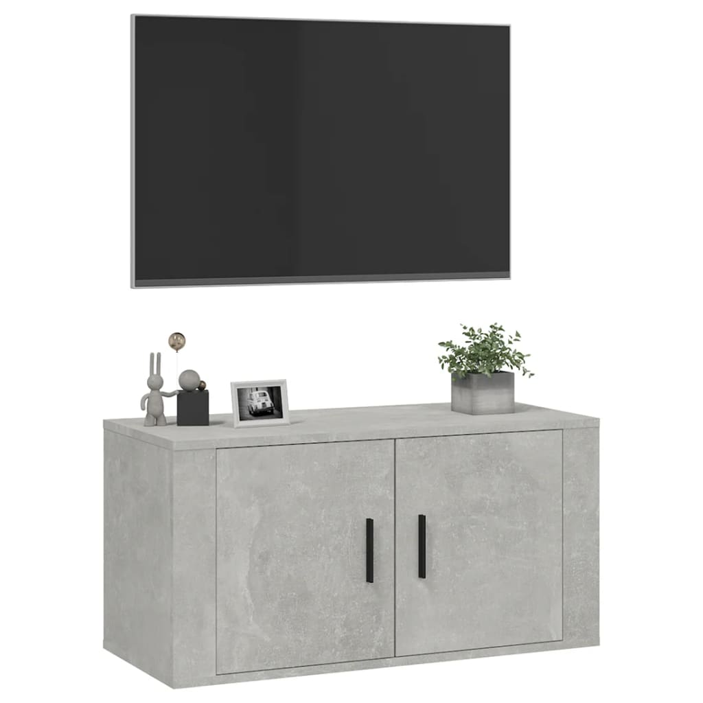 Meuble TV mural Gris béton 80x34,5x40 cm - XIOS