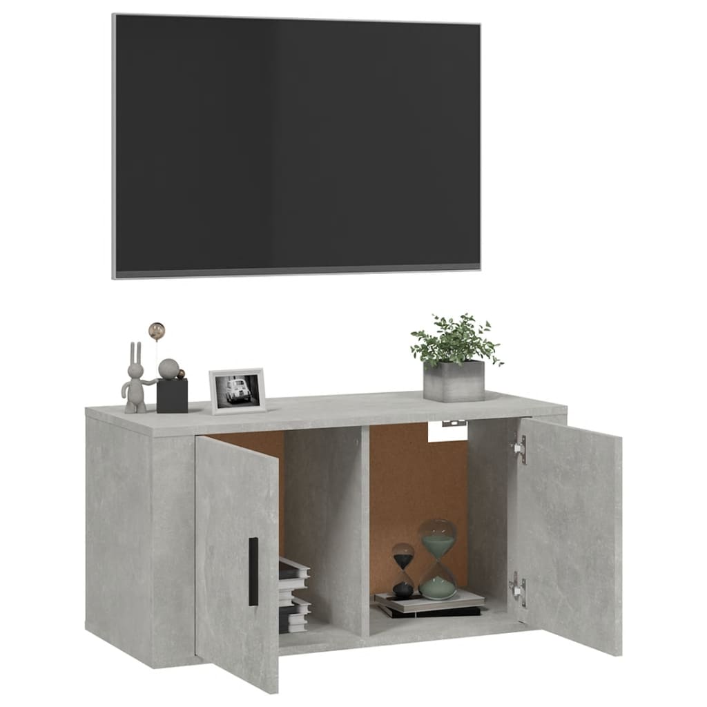 Meuble TV mural Gris béton 80x34,5x40 cm - XIOS